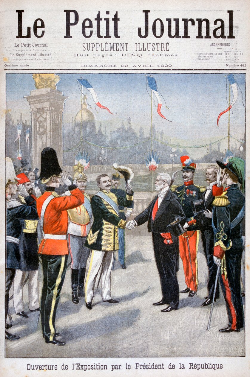 Invigningen av den allmänna utställningen av republikens president, Paris, 1900 av Unbekannt