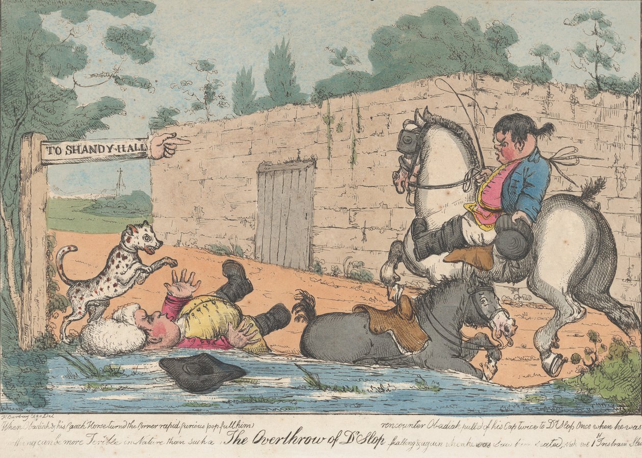 Störtandet av Dr. Slop Tristram Shandy, 1800-20. av Unbekannt