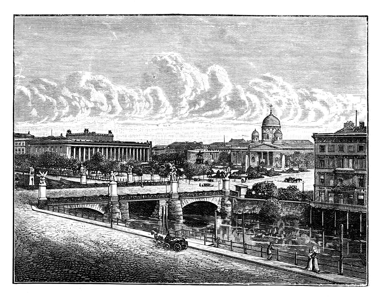 Palace Bridge och Pleasure Garden, Berlin, Tyskland av Unbekannt