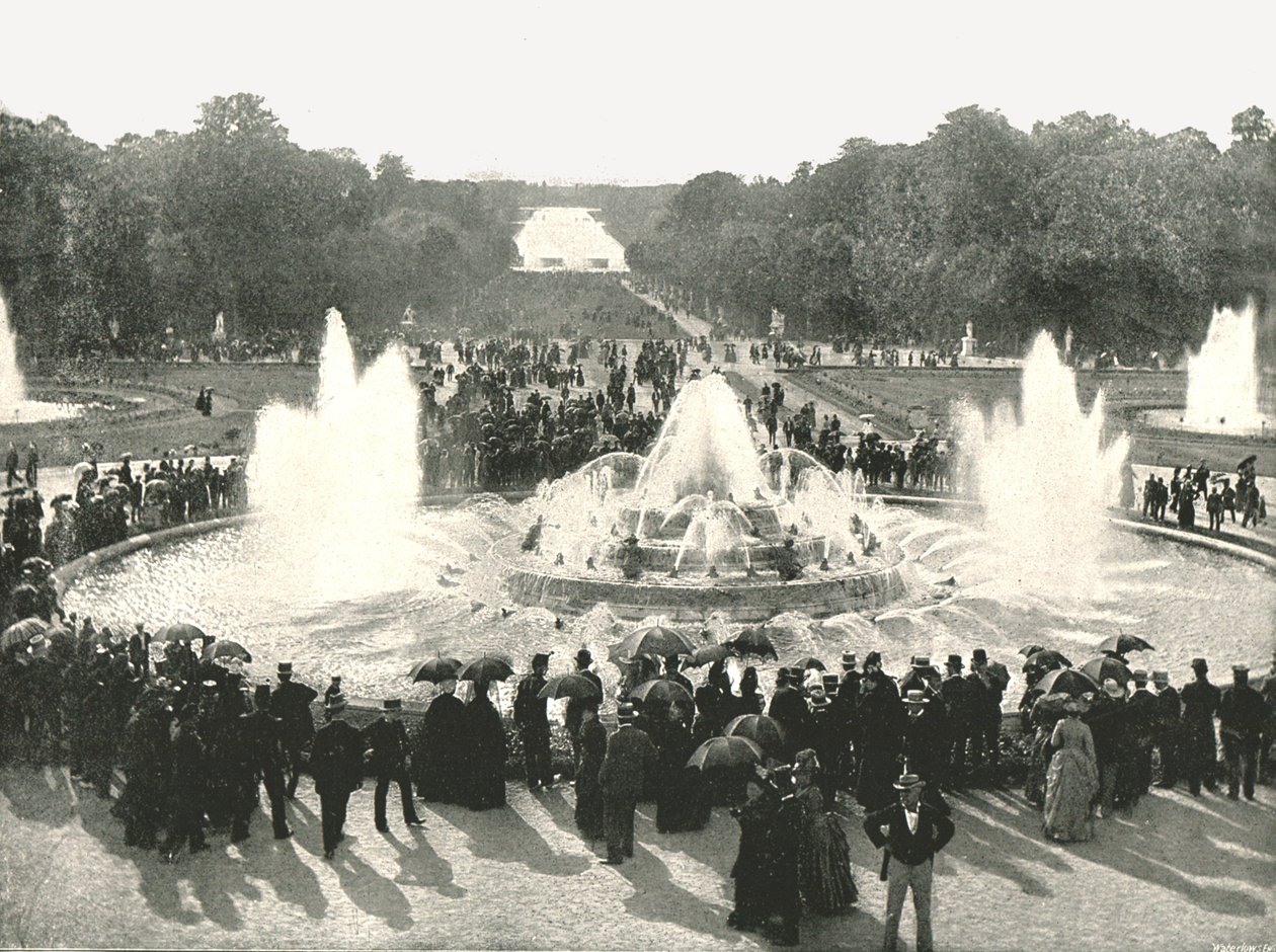 Palatsfontänerna, Versailles, Frankrike, 1895. av Unbekannt