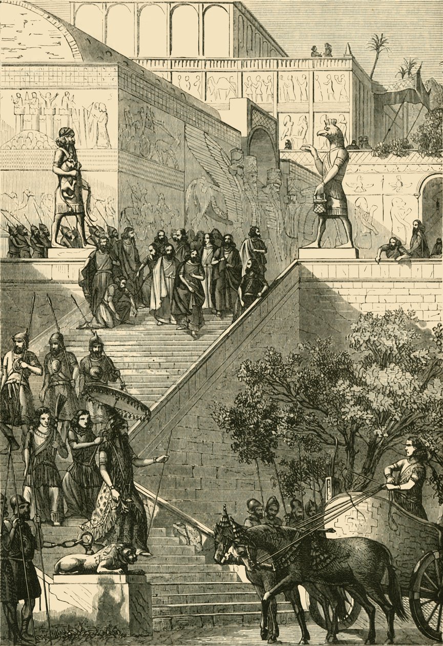 Palatset i Kouyunjik, restaurerat. Efter Layard, 1890. av Unbekannt