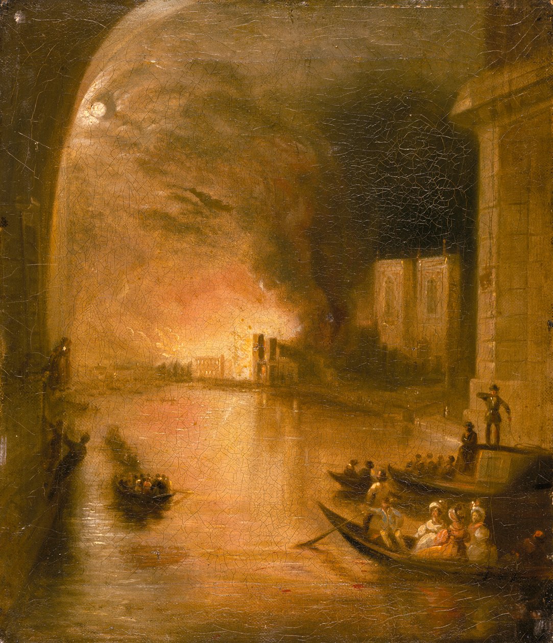 "The Palace of Westminster on Fire", 1834 av Unbekannt