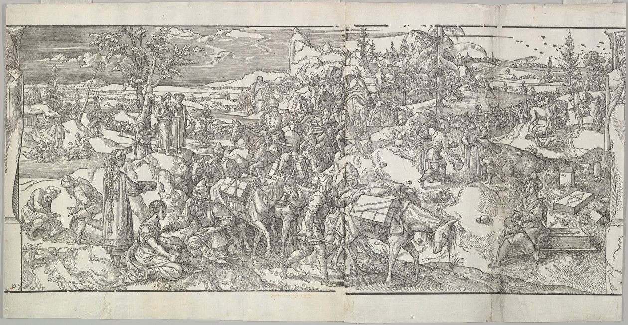 Passagen av en karavan från frisen Ces Moeurs et fachons de faire de Turcz Customs ..., 1553. av Unbekannt
