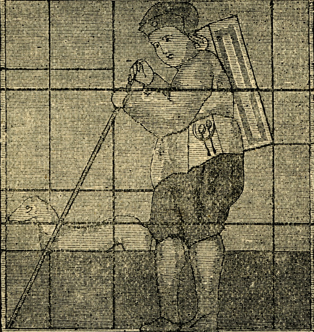 Pedlaren och hans hund, tidigare i Lambeth Church, c1878. av Unbekannt
