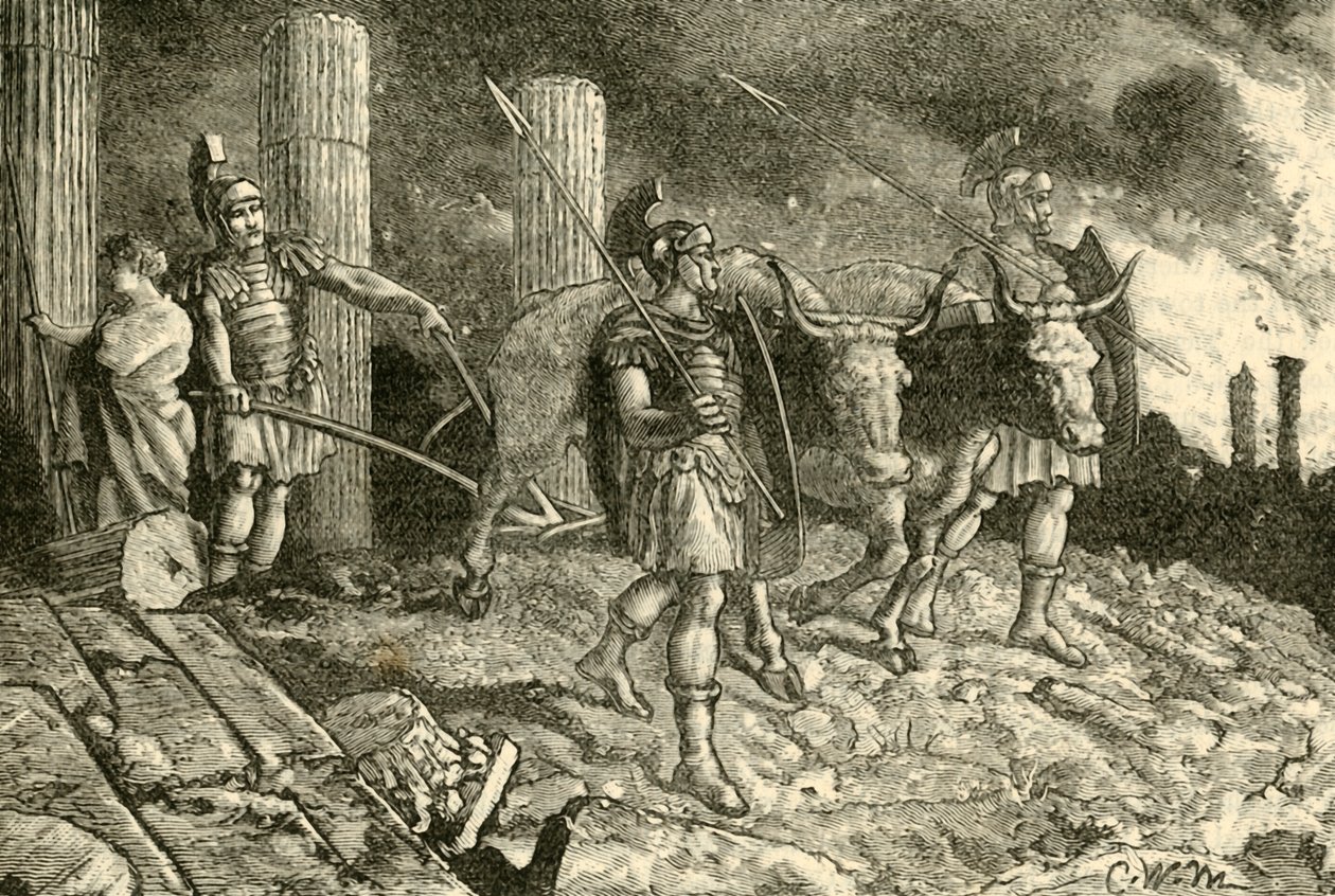 Plogen körd över platsen i Kartago, 1890. av Unbekannt