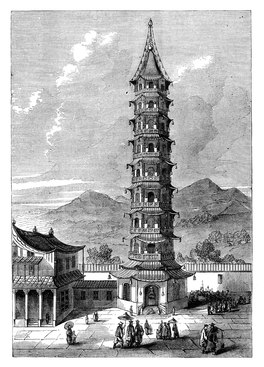 Porslinstornet i Nanjing, Kina, c1895 av Unbekannt