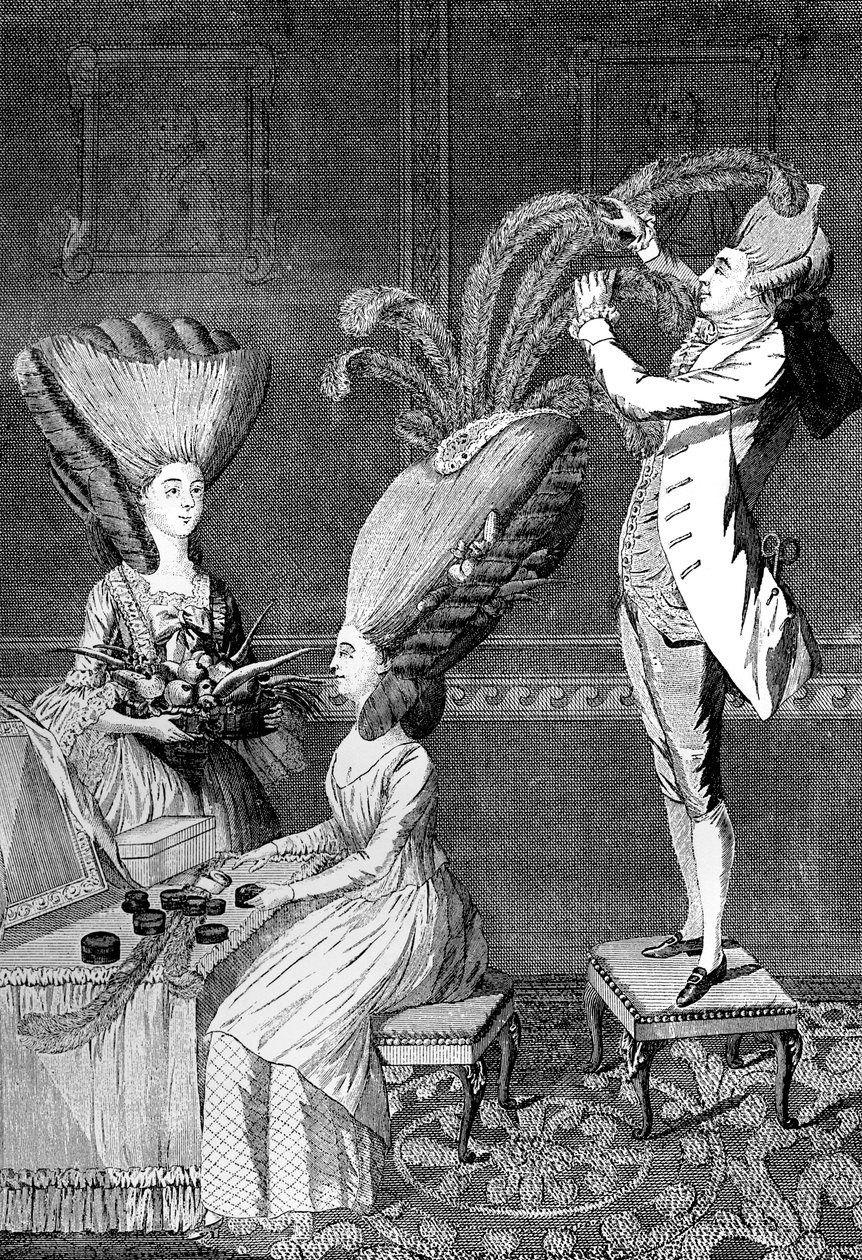 The absurd Head Dress or The Feathered Lady, 1776 av Unbekannt