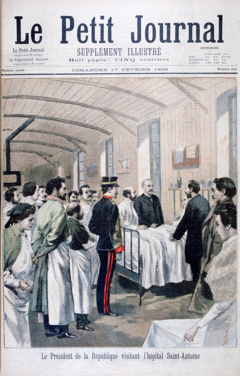 Republikens president, Felix Faure, besökte Saint-Antoine Hospital, Paris, 1895 av Unbekannt