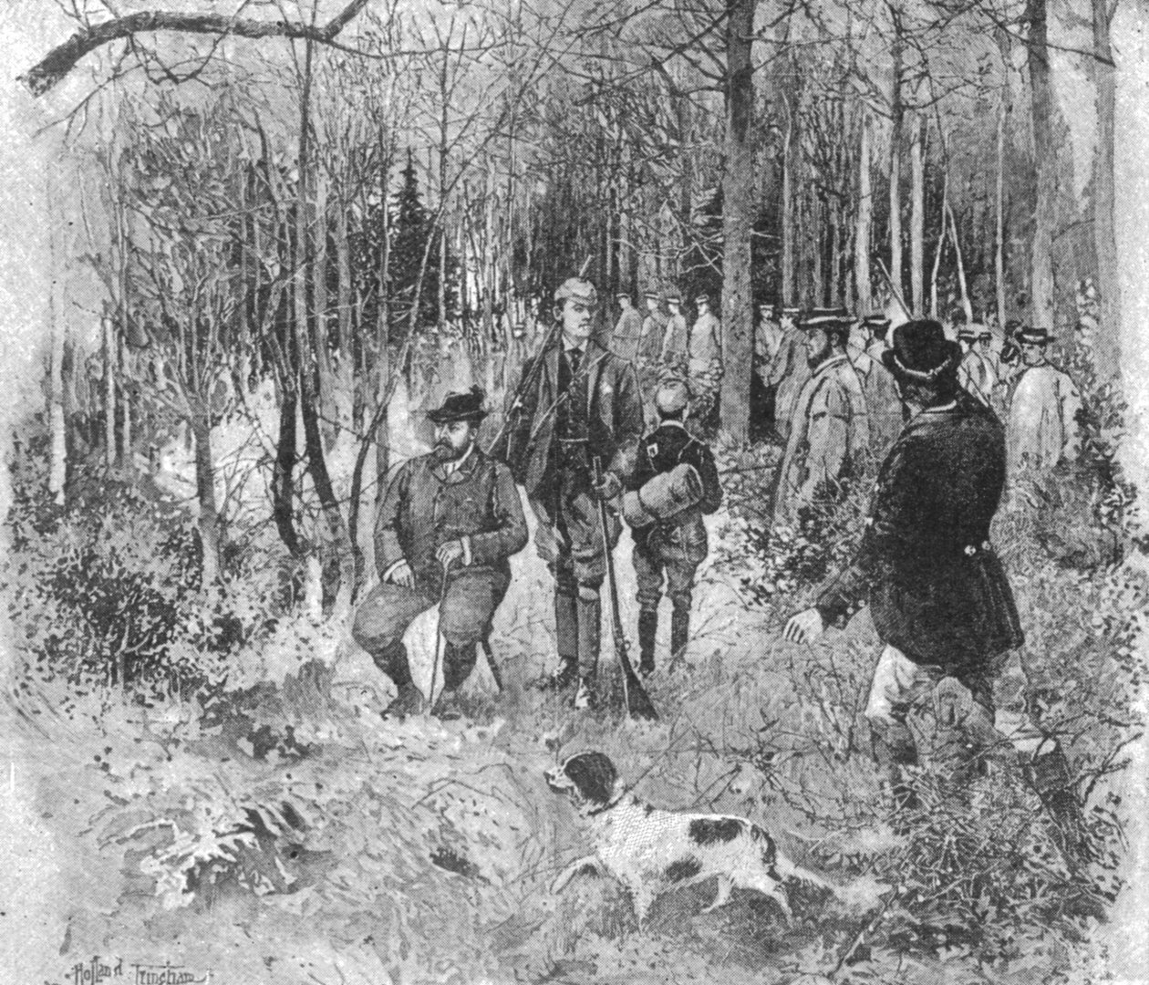 Prinsen av Wales fasanskjutning i Sandringham, 1893, 1901. av Unbekannt