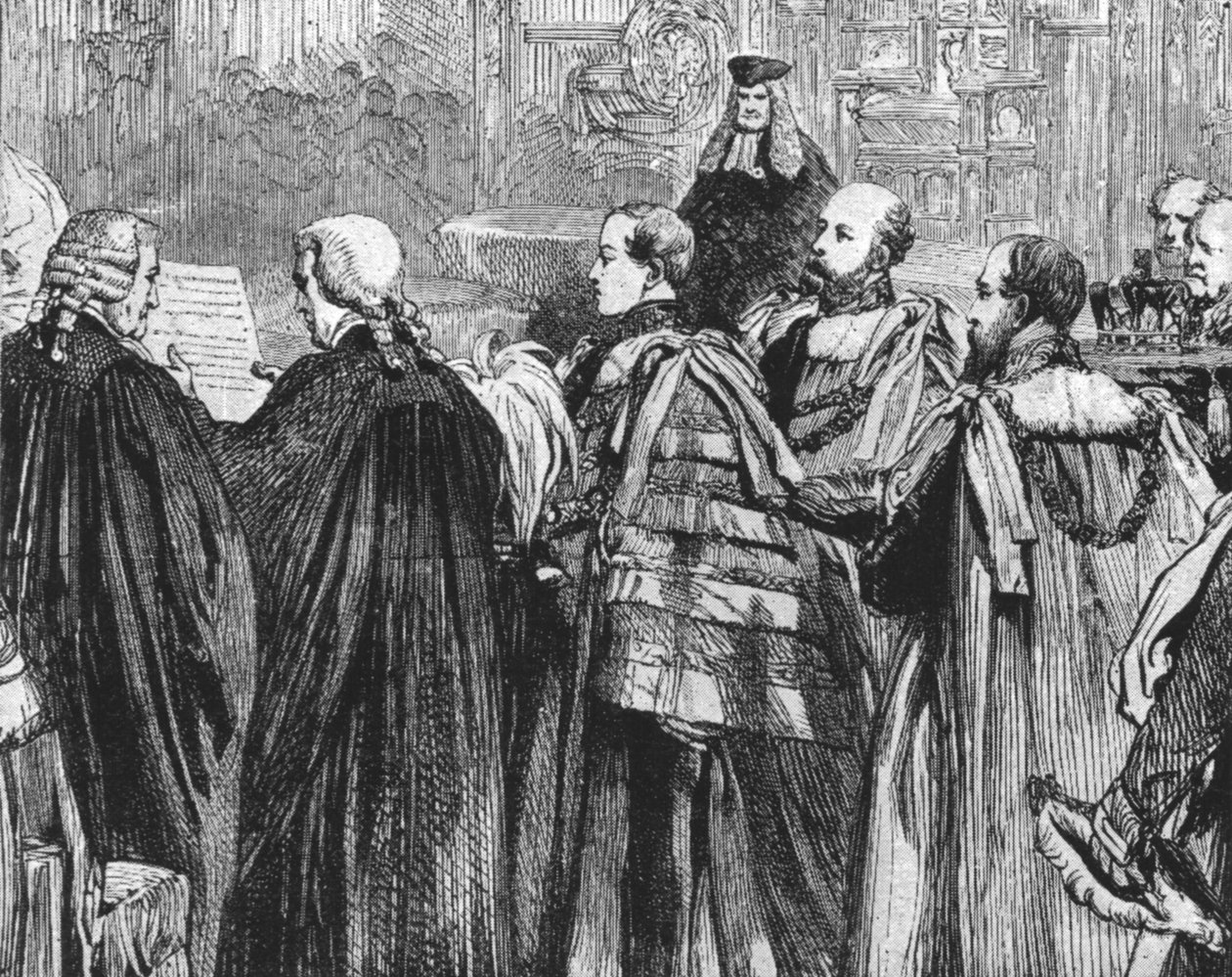 Prinsen av Wales tog plats för första gången i House of Lords...1863, 1901. av Unbekannt