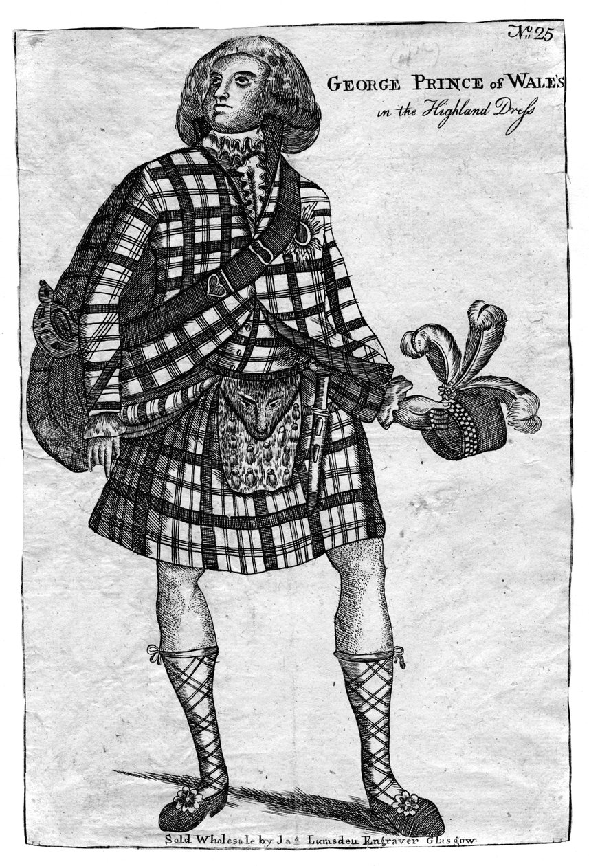 Prinsen av Wales, den blivande kungen George IV 1762-1830, i Highland Dress av Unbekannt