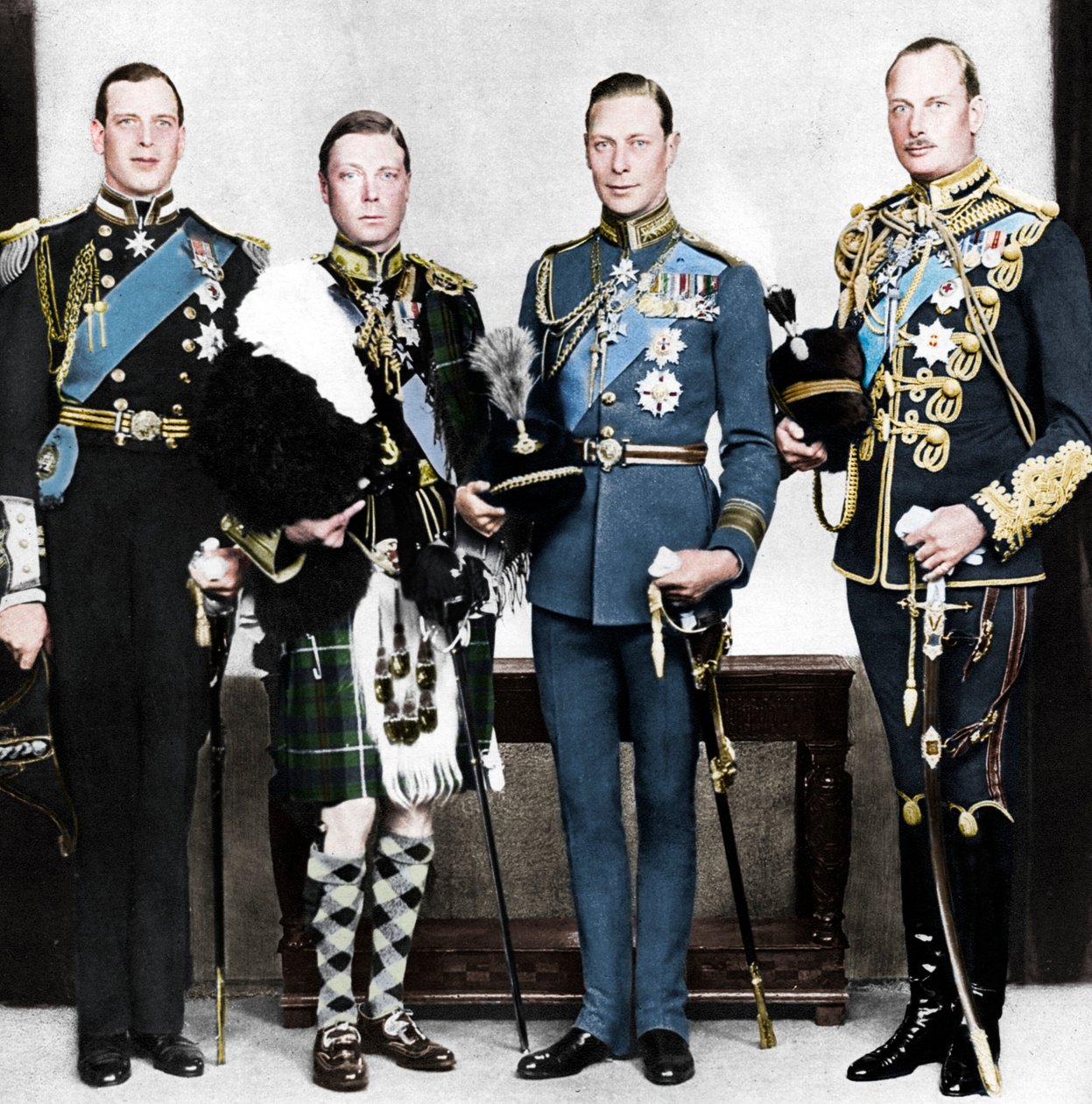 Prinsen av Wales med sina bröder, c1930-talet av Unbekannt