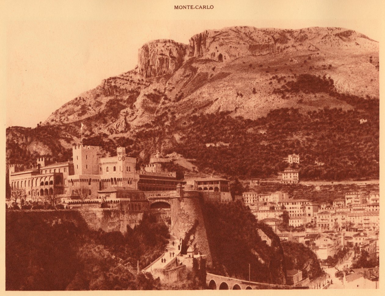 Prinspalatset och Condamine, Monte Carlo, 1930. av Unbekannt