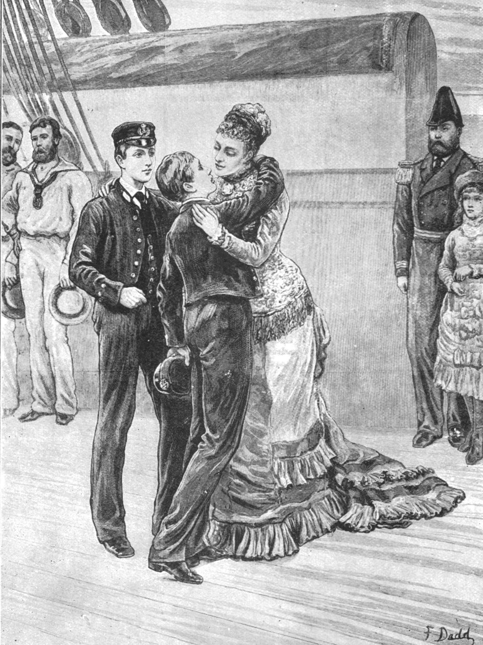 Prinsessan av Wales välkomnar sina sjömanssöner vid deras återkomst..., 3 maj 1880, 1901. av Unbekannt