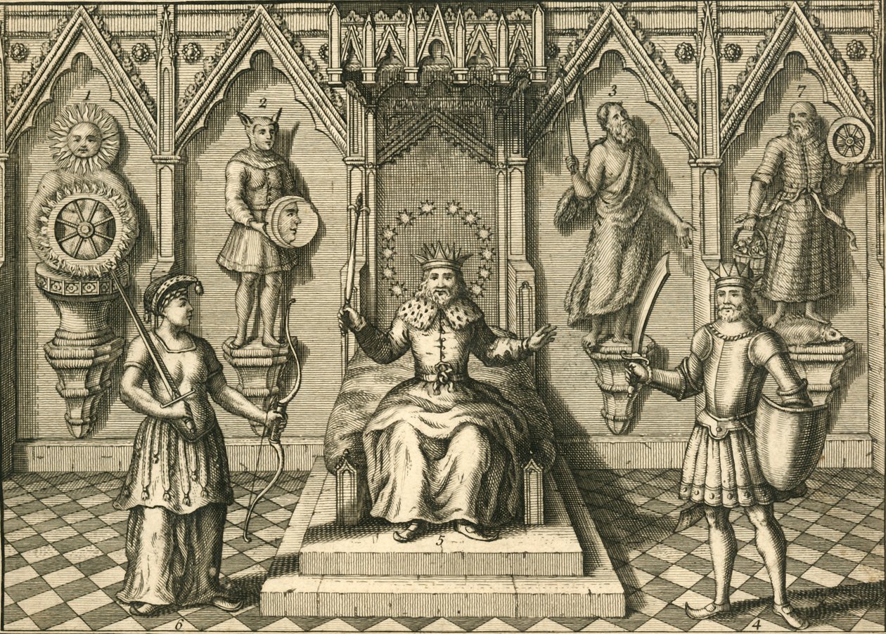 The Principal Idols of the Saxons, dyrkan i Storbritannien, sent 1500-tidigt 1600-tal av Unbekannt