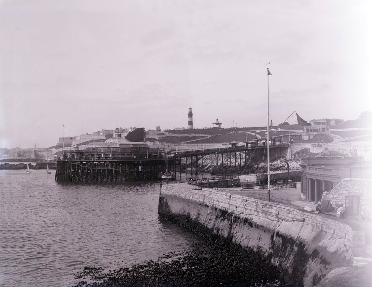 Promenade Pier i Plymouth i Devon, sent 1800-tidigt 1900-tal. av Unbekannt