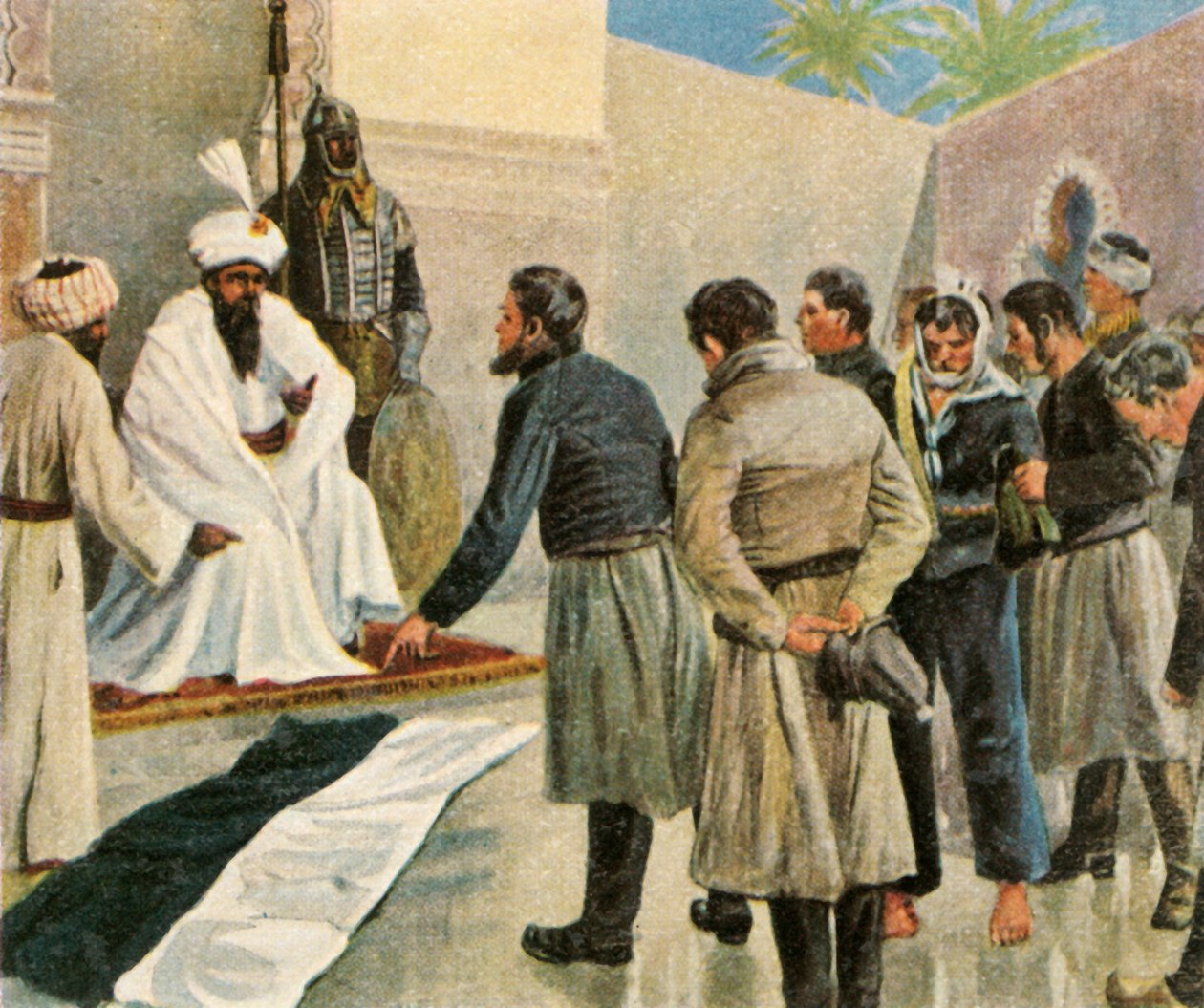 Den preussiska flaggan före sultanen av Marocko, 1780, 1936. av Unbekannt