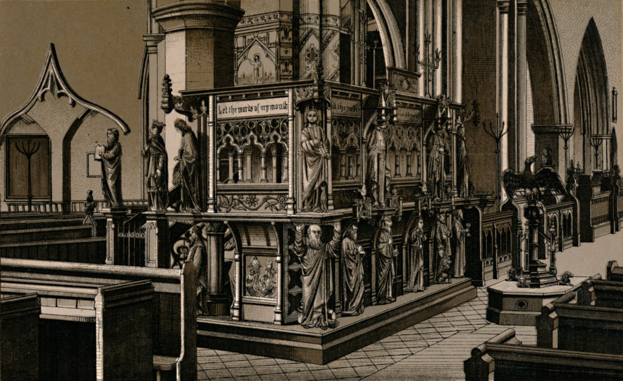 Predikstolen, St. Nicholas Church, c1880. av Unbekannt