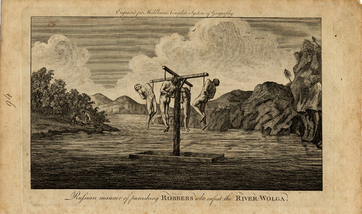 Bestraffningen av ryska rövare vid floden Volga, 1778 av Unbekannt