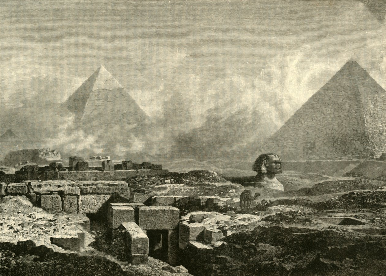 Pyramiderna och sfinxen, 1890. av Unbekannt