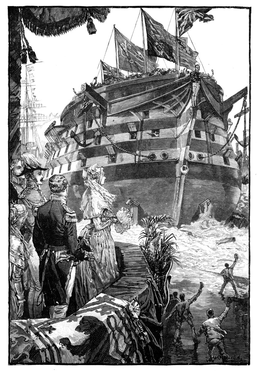 Drottningen vid lanseringen av Trafalgar, 1841, 1900 av Unbekannt
