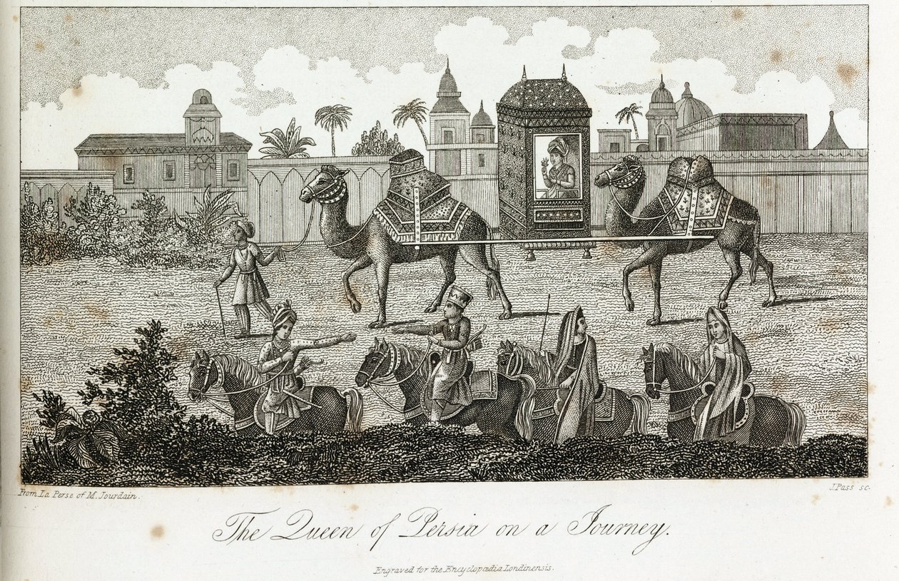 Drottningen av Persien buren av kameler, c 1810-1829 av Unbekannt