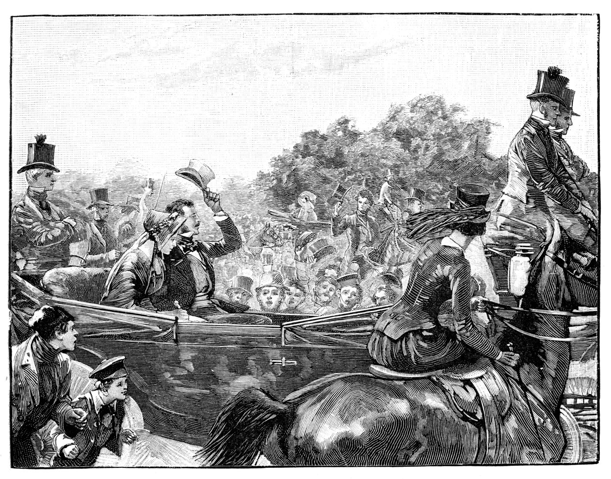 The Queens Reception i Hyde Park, London, c1840-talet, 1900 av Unbekannt