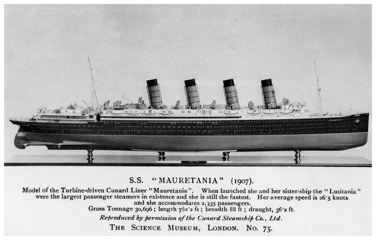 RMS Mauretanien, 1900-talet av Unbekannt