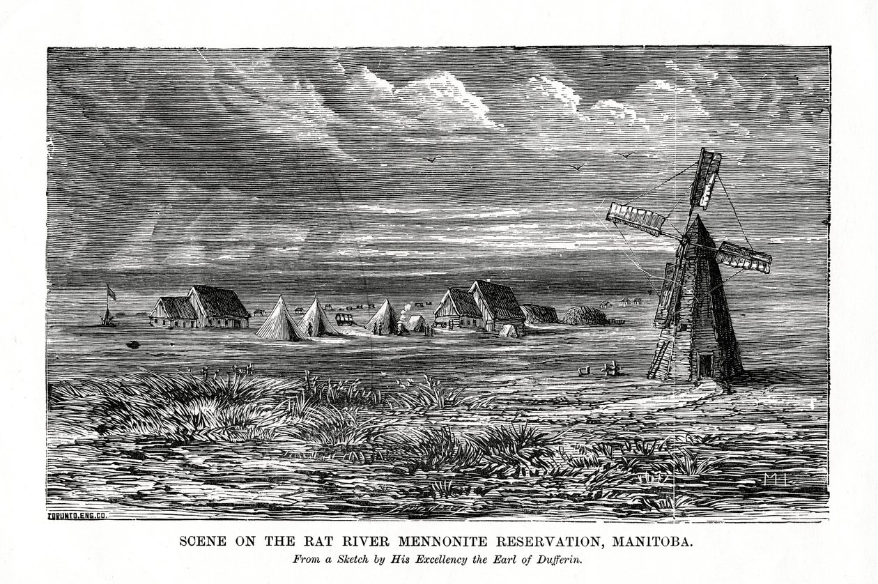 Rat River Mennonite-reservatet, Manitoba, Kanada, sent 1800-tal av Unbekannt