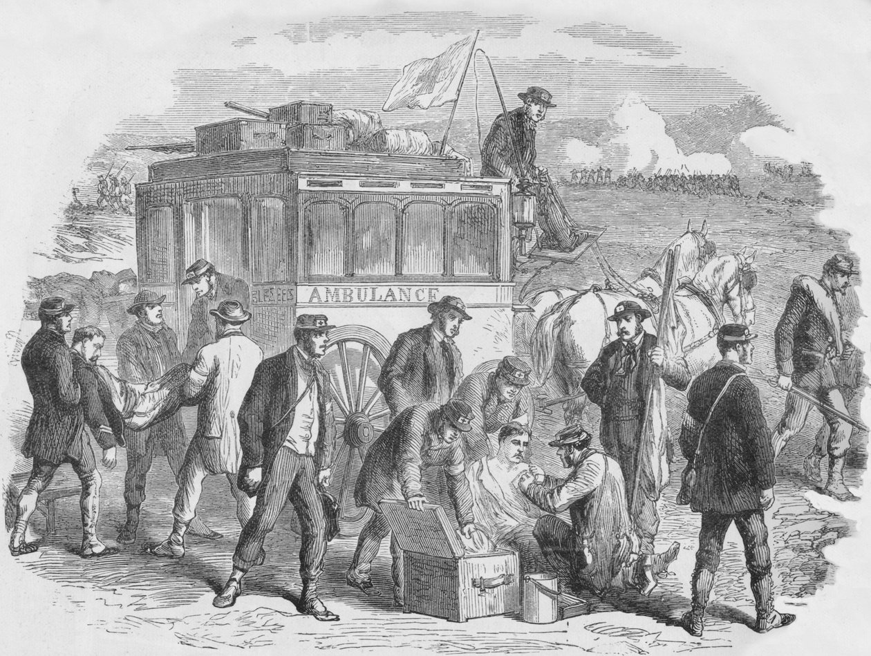 Röda Korset i arbete utanför Paris, 1870, 1884 av Unbekannt