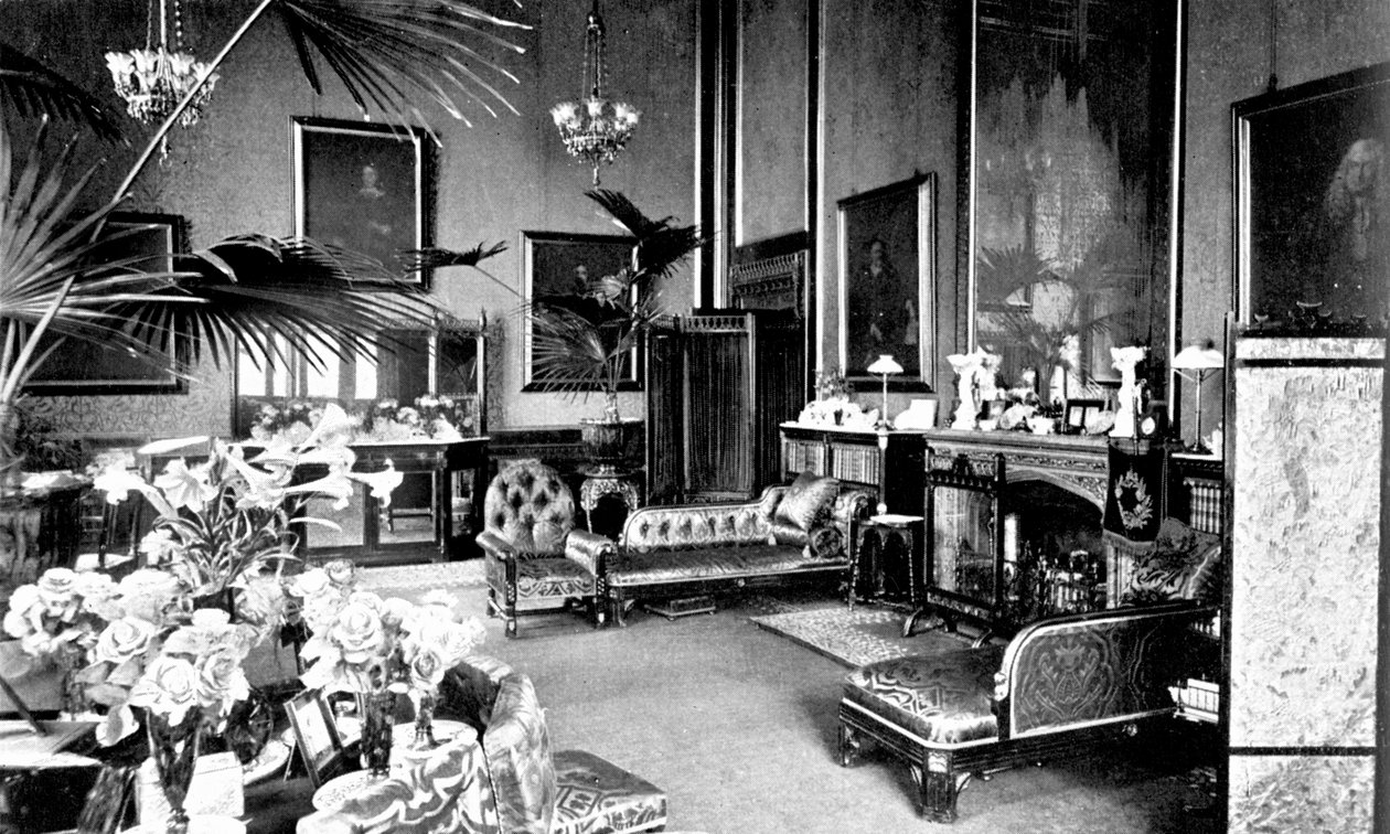 Den röda salongen i Speakers House, Palace of Westminster, London, c1905 av Unbekannt