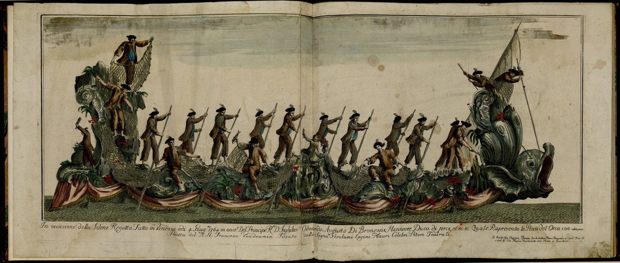 Regatta i Venedig till ära av prins Edward 1739-1767, hertig av York, den 4 juni 1764, ca 1764 av Unbekannt