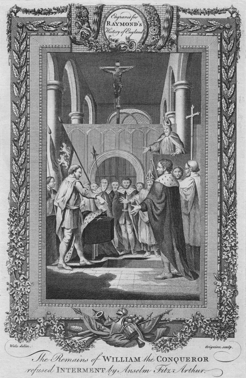 The Remains of William the Conqueror vägrade begravning av Anselm Fitz Arthur, c1787 av Unbekannt