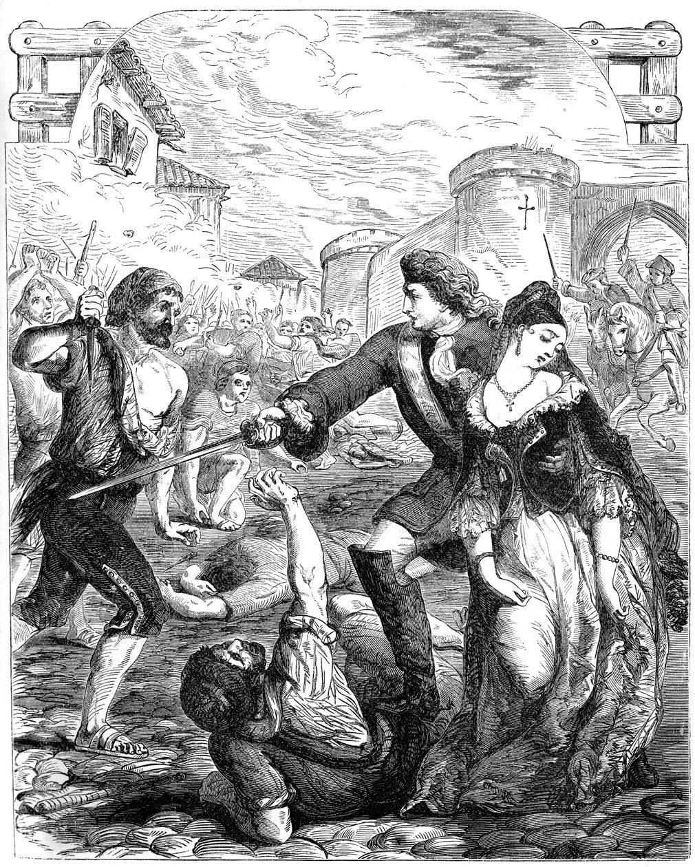 Räddningen av hertiginnan av Popoli, 1700-talet 1800-talet av Unbekannt