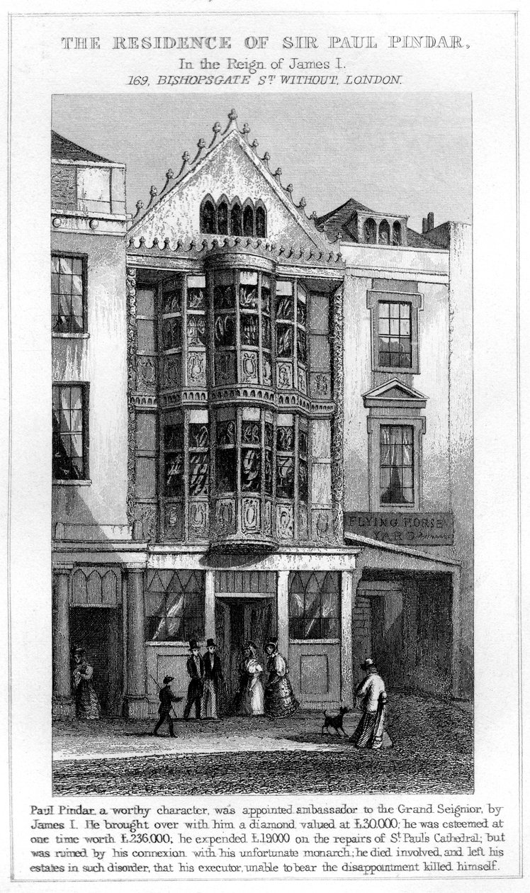 Sir Paul Pindars bostad, Bishopsgate, City of London av Unbekannt