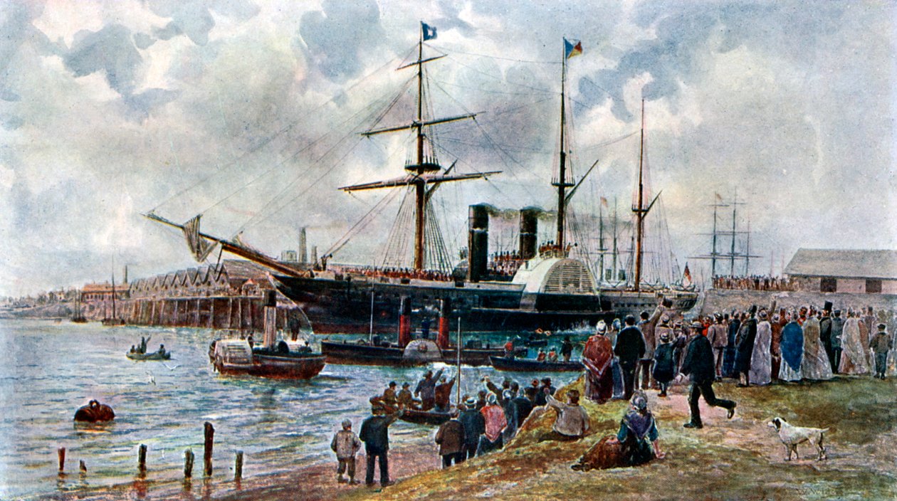 The Ripon lämnar Southampton med trupper till Krim, 1904 av Unbekannt