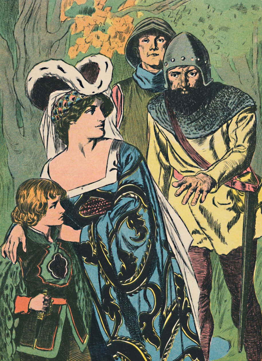 Rånarna upptäcker drottning Margareta och prinsen, c1907 av Unbekannt