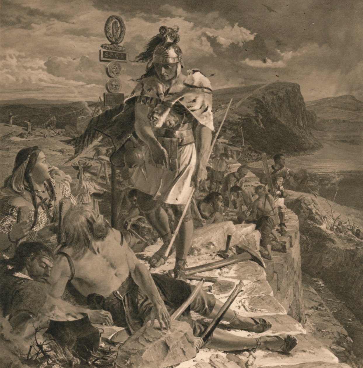 Romarna får en mur att byggas för att skydda södern, 1905 av Unbekannt