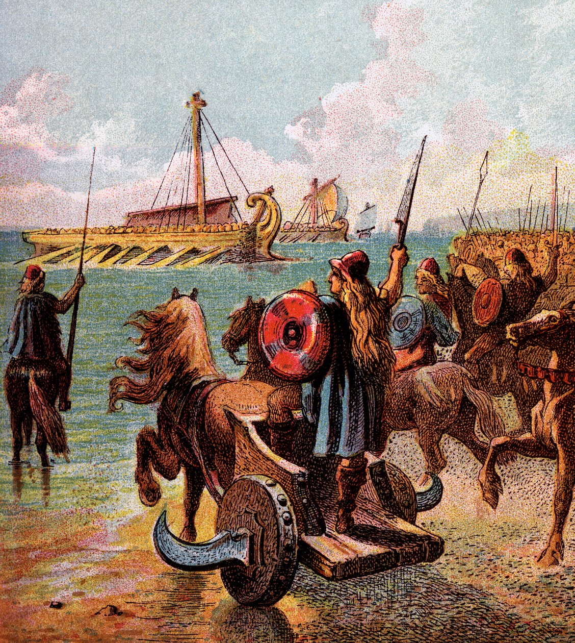 Romarna erövrar Storbritannien, c1850 av Unbekannt
