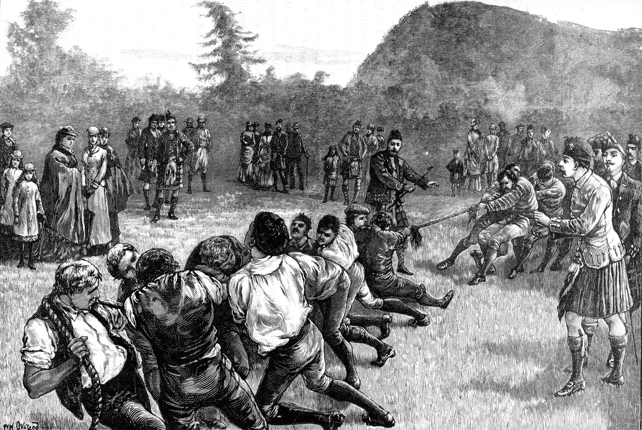 Den kungliga familjen i högländerna, dragkamp - sent 1800-tal, 1900 av Unbekannt