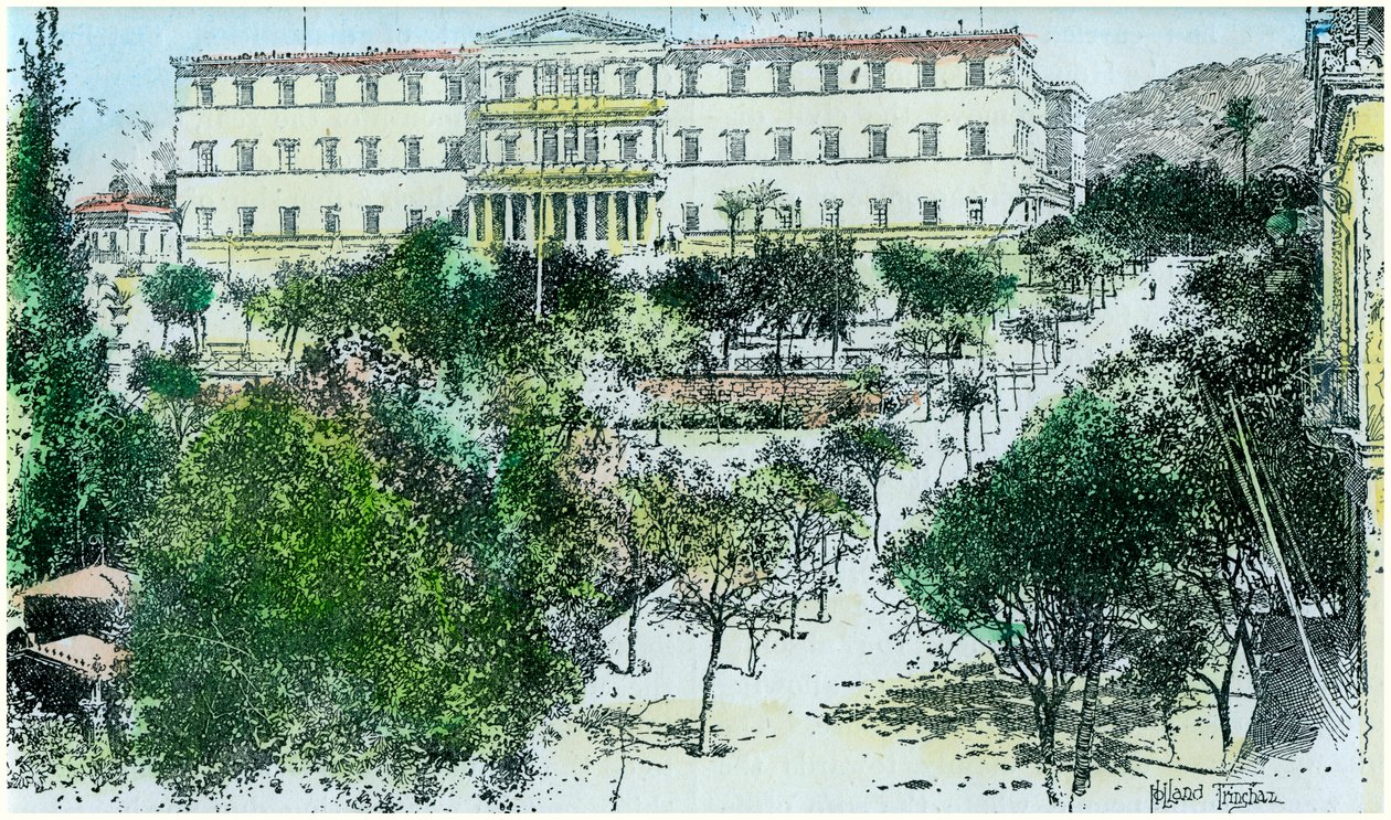 Kungliga palatset, Aten, Grekland, c1890 av Unbekannt