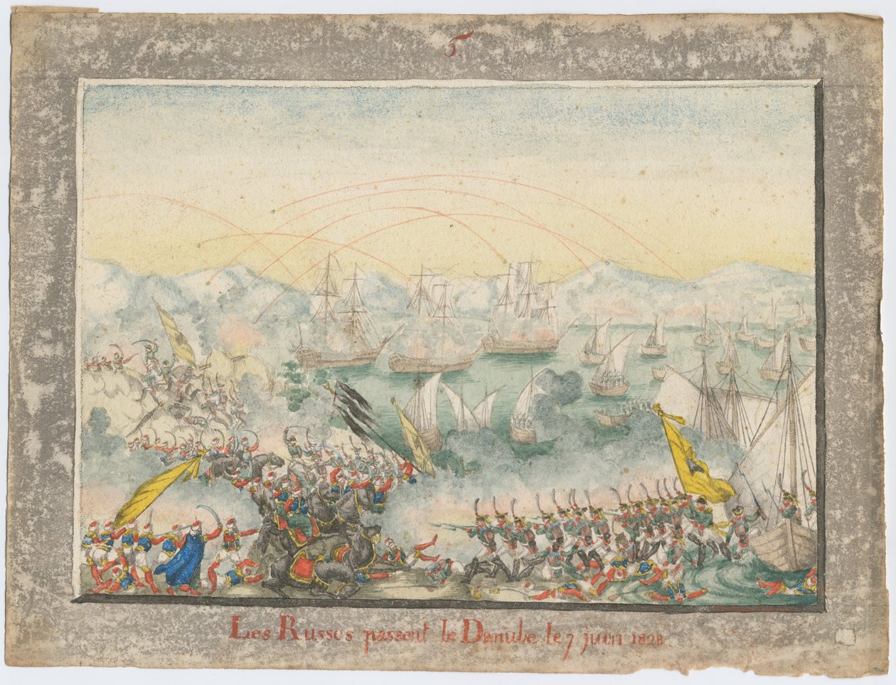 Ryssarna korsade Donau 1828, 1829 av Unbekannt