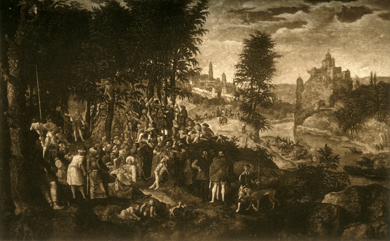 Johannes Döparens predikan, c1550, 1903. av Unbekannt
