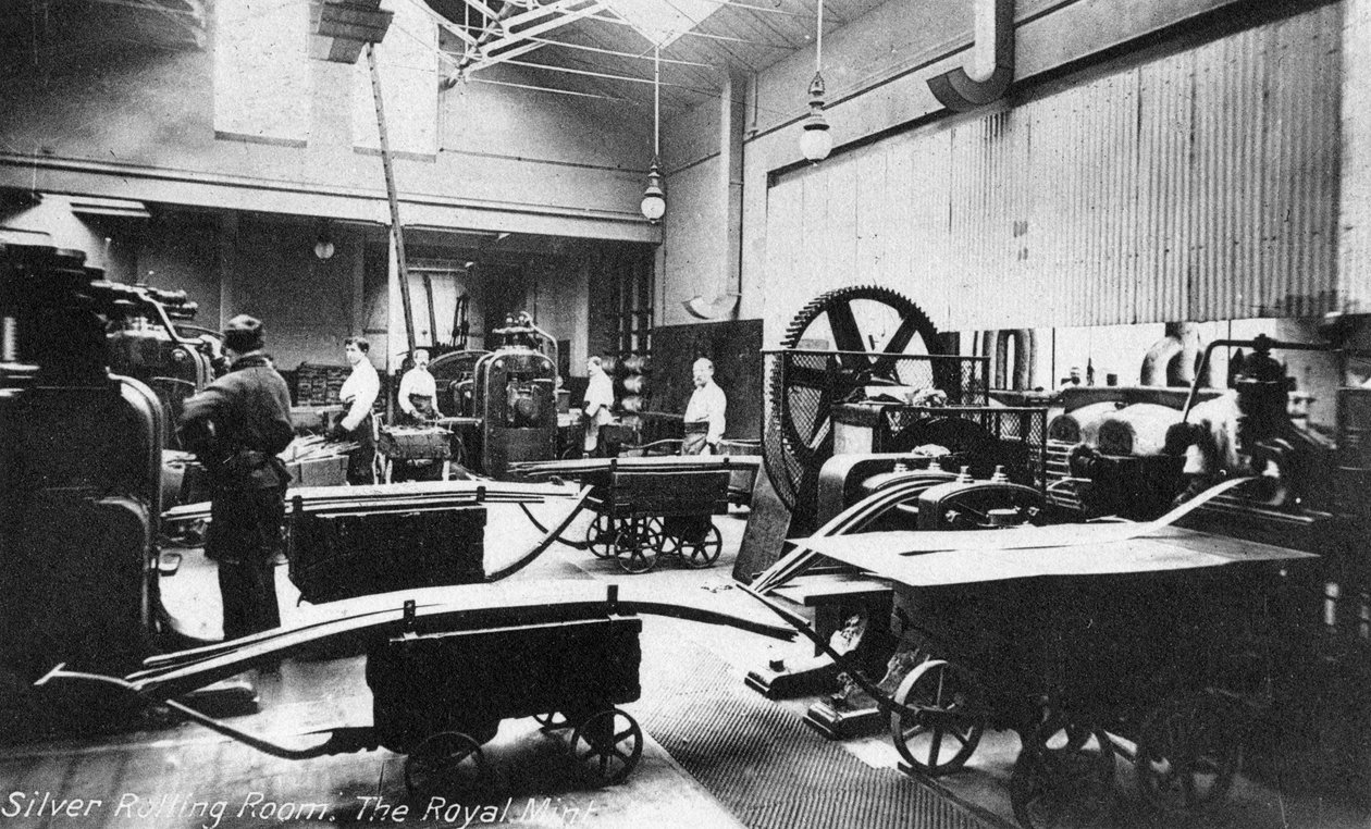 Silver Rolling Room, Royal Mint, Tower Hill, London, tidigt 1900-tal av Unbekannt