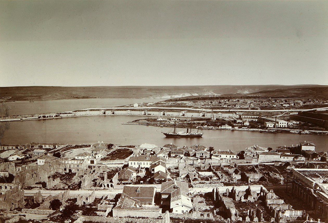 South Bay och Cape Paul, Sevastopol, Krim, 1850-talet av Unbekannt