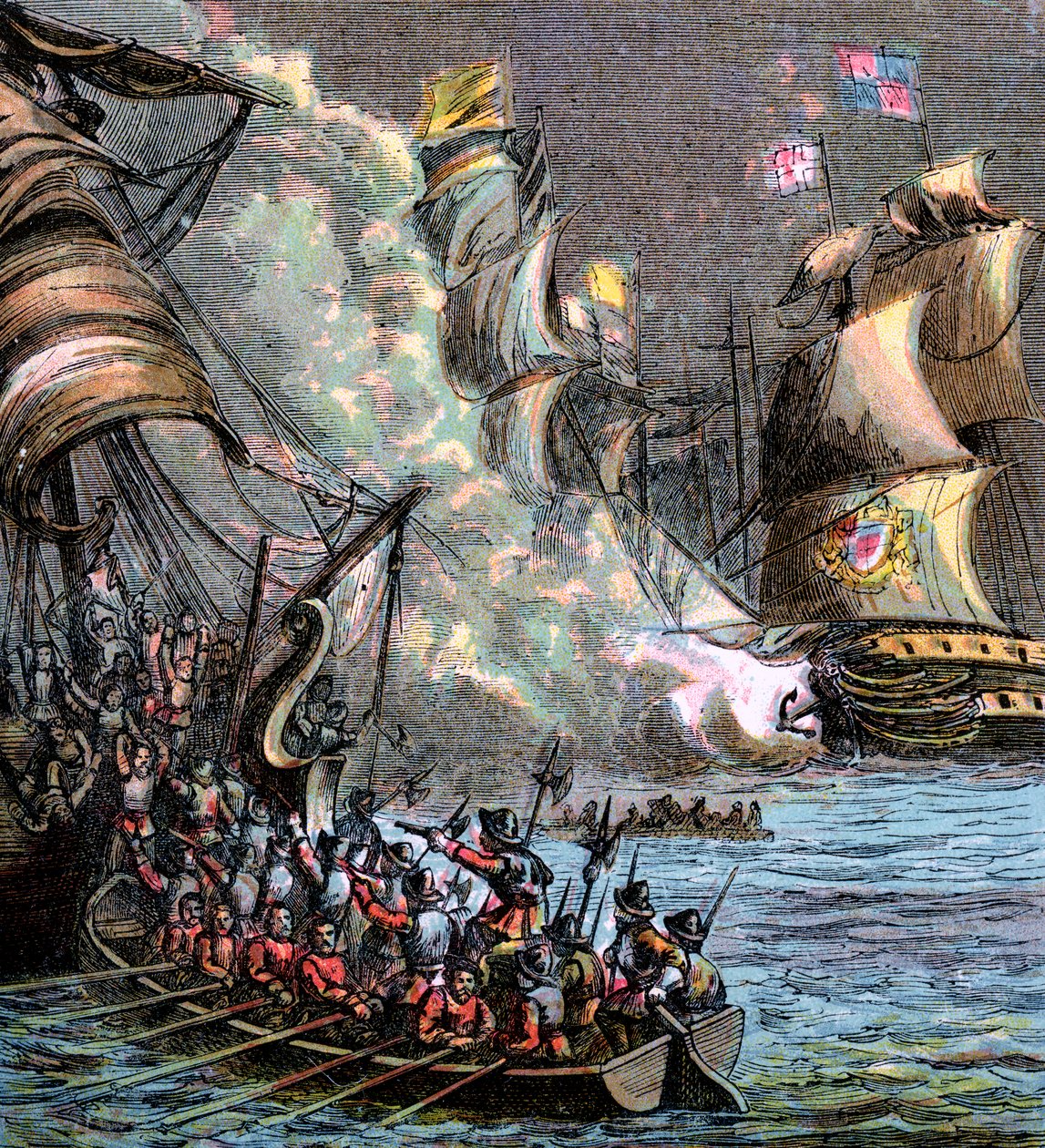 Den spanska armadan, 1588, c1850 av Unbekannt