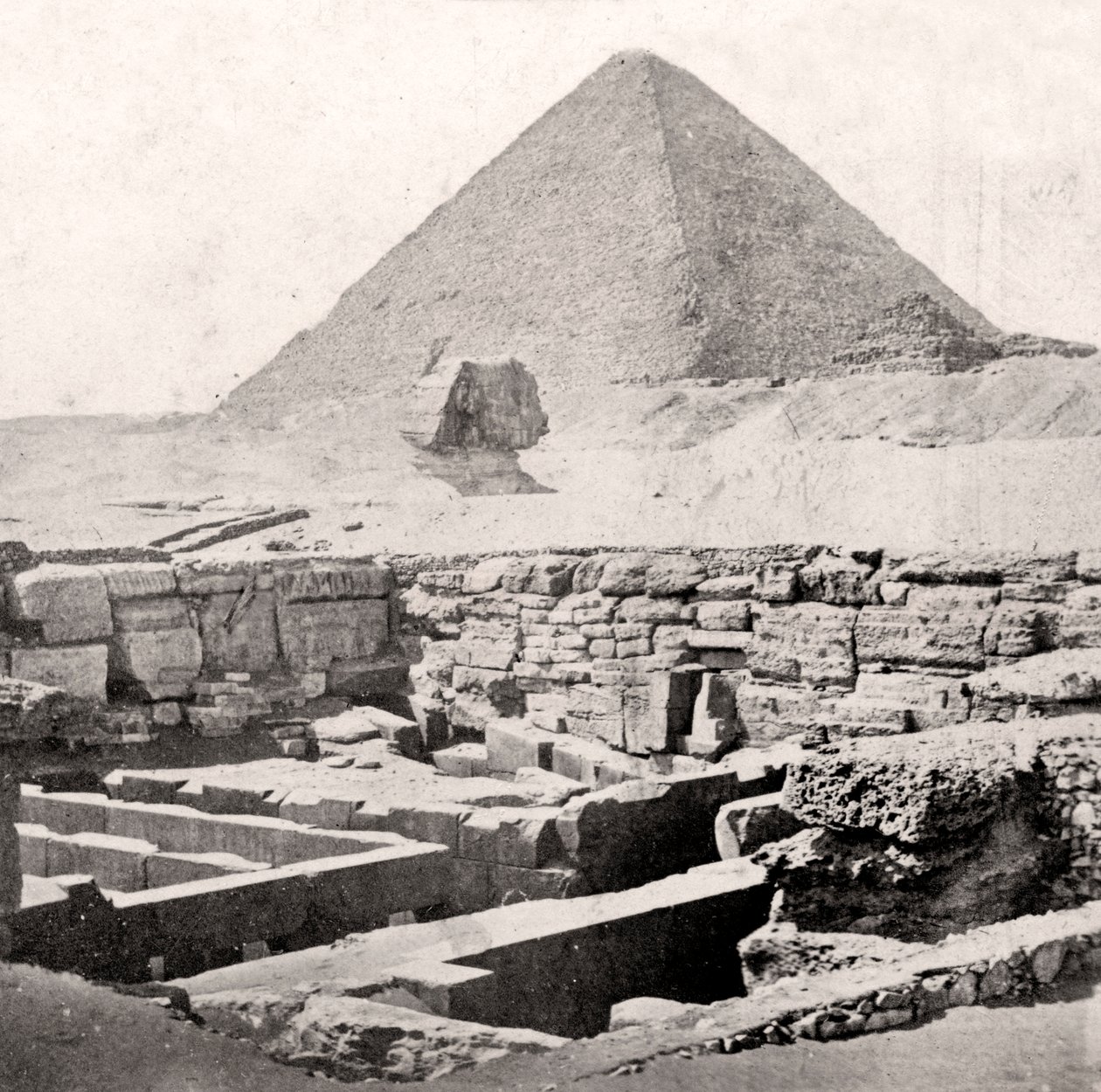 Sfinxen och den stora pyramiden, Egypten, tidigt 1900-tal av Unbekannt