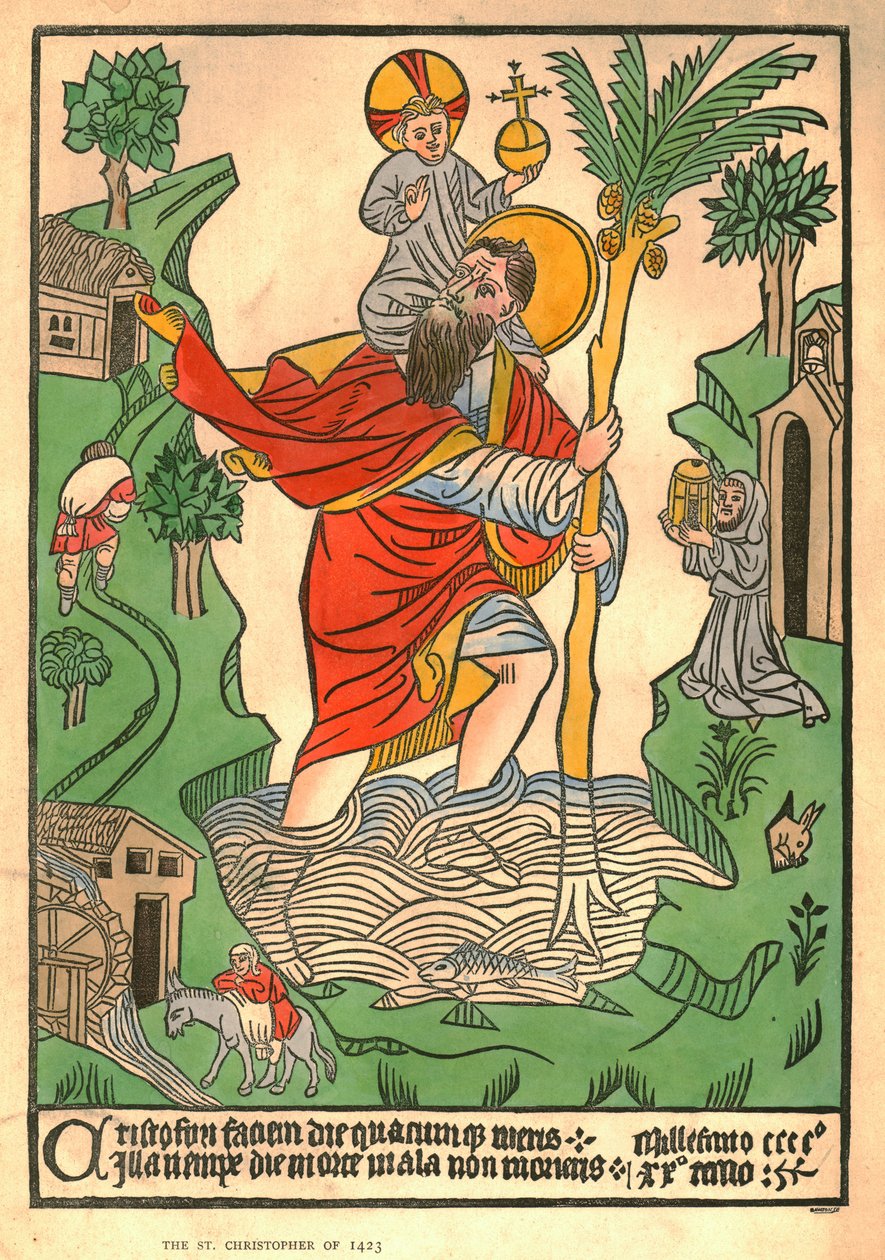 Den helige Christopher av 1423. av Unbekannt