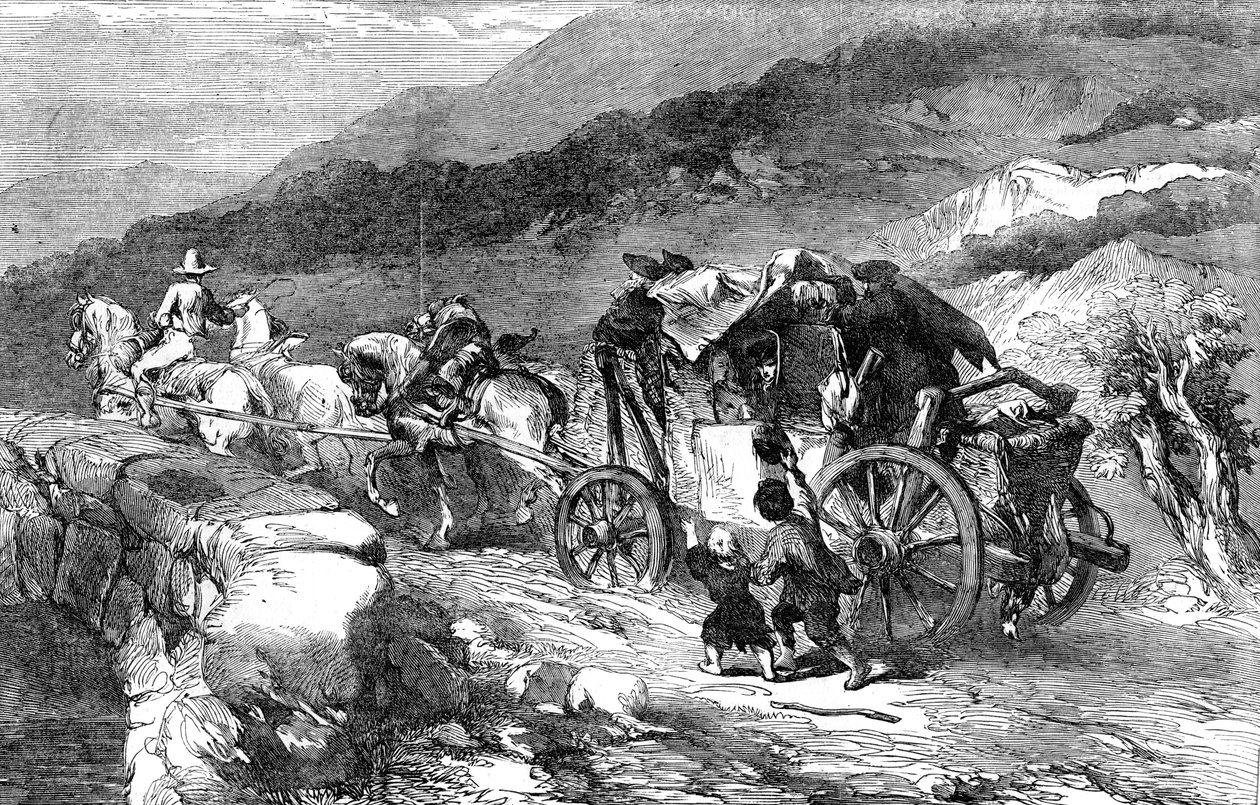 Förra århundradets scencoach, 1855 av Unbekannt