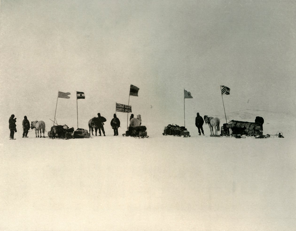 Starten från iskanten söder om Hut Point, c1908, 1909. av Unbekannt